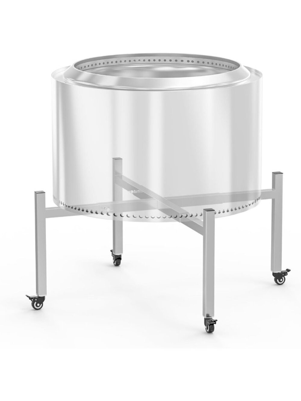 Universal Firepit Stand with Wheels, Adjustable 15-27" Outdoor Fireplace